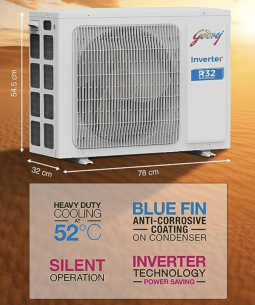 Godrej 1.5 Ton 3 Star Inverter Split AC (Copper, 2022 model, 5-in-1 convertible, Nano-Coated anti-viral filter AC 1.5T GIC 18TTC3-GVA, White) - Image 2